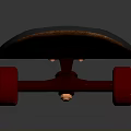 Black Skateboard With Red Dragon Design And Red Wheels For Daily Use