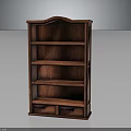 Sturdy Classic Wooden Bookshelf With Multiple Shelves And Bottom Drawers