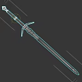 Medieval Weapon Sword With Silver Blade Brown Hilt And Decorative Crossguard
