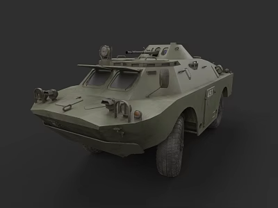 Military Green Armored Combat Vehicle Featuring Cannon And Protective Windows Design 3d model