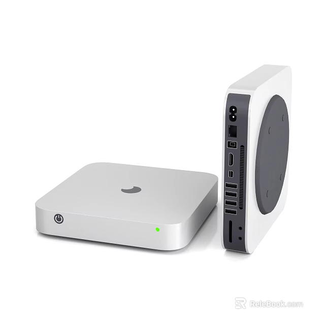 Apple White Desktop Electrical Devices with Ports and Indicator Light for Daily Use 3d model