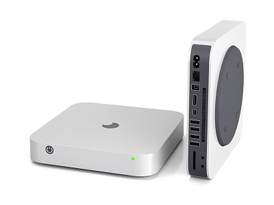 Apple White Desktop Electrical Devices with Ports and Indicator Light for Daily Use 3d model
