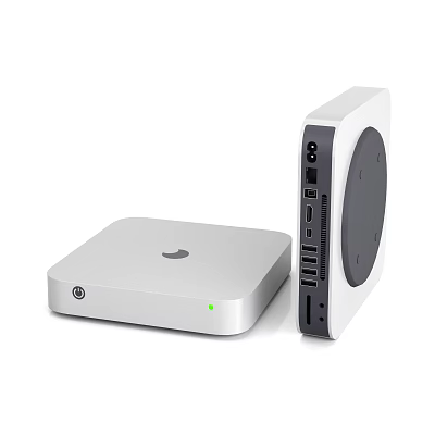 Apple White Desktop Electrical Devices with Ports and Indicator Light for Daily Use 3d model