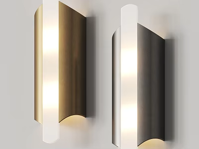 Sleek Modern Wall Lamp With Metallic Gold And Black Finish For Home Decor Lighting 3d model
