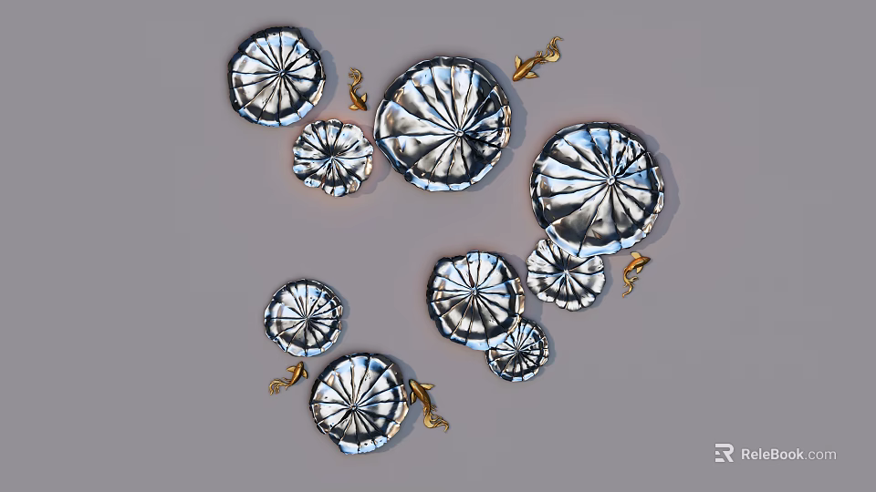 Elegant Circular Glass Wall Decor With Radiant Patterns And Gold Hooks 3d model