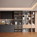 Modern Luxury Home Decorative Cabinet With Built In Wine Storage And Open Display Shelves