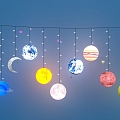 Planet chandelier Moon lamp Moon lamp Solar system Planet sketch atmosphere lamp 3d model