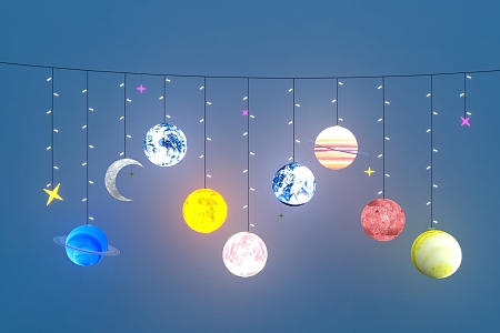 Planet chandelier Moon lamp Moon lamp Solar system Planet sketch atmosphere lamp 3d model