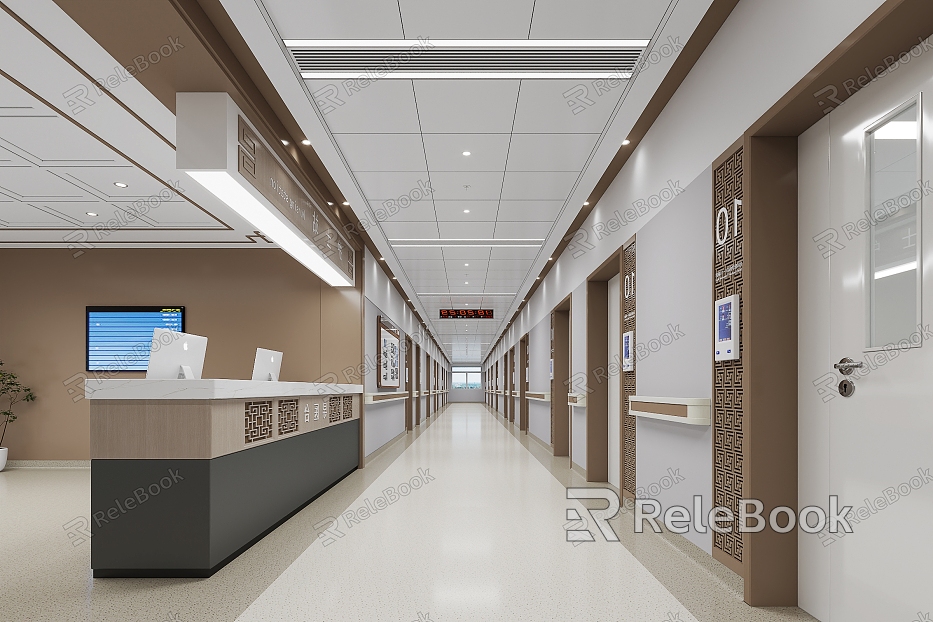 New Chinese nurse station nurse station walkway model