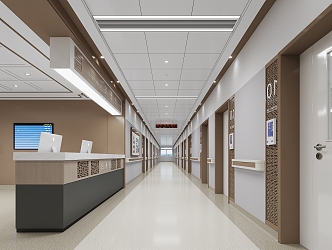 New Chinese nurse station nurse station walkway 3d model