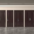 Multiple Security Doors With Single And Double Panel Designs And Secure Lock Systems 3d model