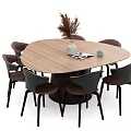 Modern Dining Table and Chair Combination 3d model