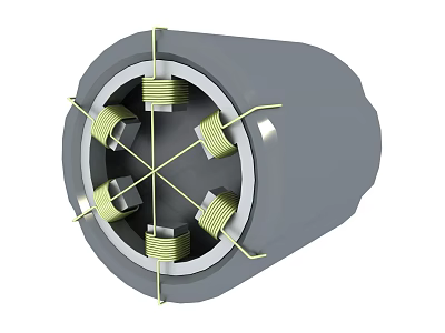 Industrial Equipment Cylindrical Mechanical Part With Internal Metal Components And Fixed Structure 3d model
