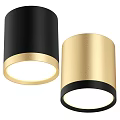 Modern Black and Gold LED Downlights with Sleek Metallic Cylindrical Design for Home Lighting