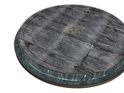 Round Textured Stone Garden Ornament With Decorative Patterns And Functional Design 3d model