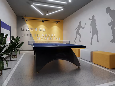 Table tennis table Table tennis room 3d model