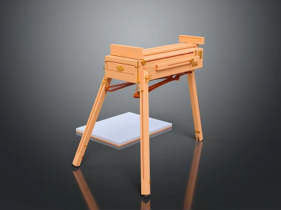 Wooden Folding Workbench With Sturdy Legs Tabletop And Storage Drawers 3d model