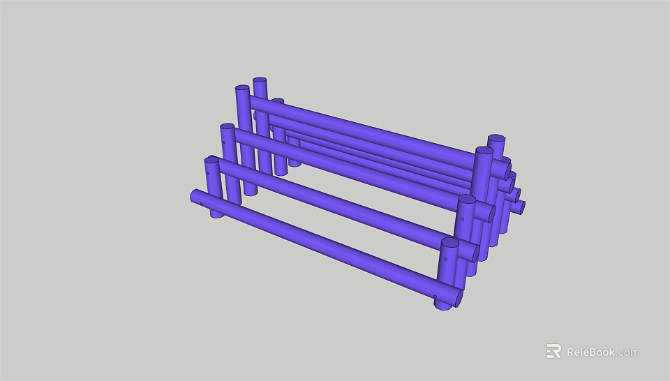Durable Purple Pole Structure Sports Equipment For Agility And Fitness Training 3d model 