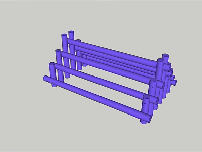 Durable Purple Pole Structure Sports Equipment For Agility And Fitness Training 3d model
