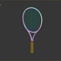 Blue Tennis Racket With Ergonomic Grip And Durable String Design 3d model