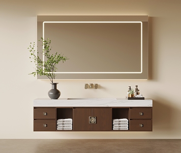 New Chinese bathroom cabinet 3d model