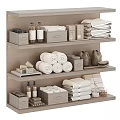 Neat Bathroom Shelves With Towels And Storage Accessories
