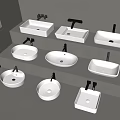 Modern wash basin wash basin counter basin faucet 3d model