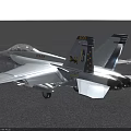 Military Fighter Jet Flying Through Clouds With Mounted Weapons And Visible Markings 3d model