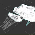 Futuristic Cosmic Spaceship Design With Gray Orange Wings And Detailed Interstellar Structure
