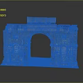 Ancient Historical Stone Arch Structure With Carved Columns And Decorative Details 3d model