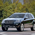 Mercedes Benz SUV Parked On Outdoor Parking Lot With Trees