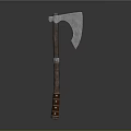 Vintage Axe Weapon With Metal Blade And Wooden Handle Design