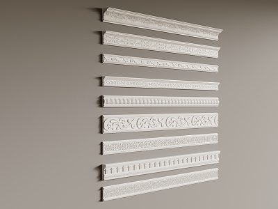 French Gypsum Line Top Corner Line 3d model