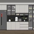Home wine cabinet SU model 3d model
