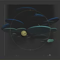 Cartoon Scene Featuring Blue Teal Circular Floral Shapes White Dots Yellow Accents And Green Stems