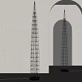 Modern Floor Lamp With Tall Slim Structure And LED Light Tubes In Minimalist Interior
