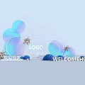 Modern Commercial Equipment for Welcome Home Display with Logo and Decorative Elements