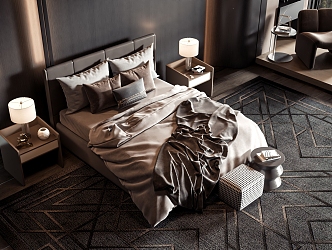 Style Commodity Bed 3d model