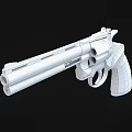 Classic Revolver Firearm With Silver Barrel And Wooden Grip Design 3d model