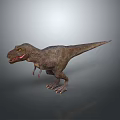 3D Dinosaur Model in Standing Pose With Open Mouth Sharp Teeth Gray Gradient Background 3d model