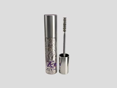 KYA ZR Mascara Silver Tube With Patterned Design And Mascara Wand 3d model