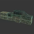 Stacked Wooden Crates Covered With Black Tarpaulin For Storage Setup