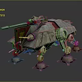 Futuristic Mechanical Weapon With Multi Legged Armored Structure And Cannon Design 3d model