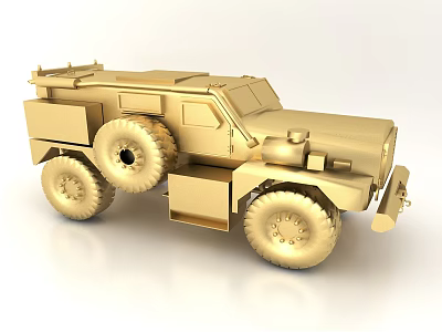 Electric Toy Military Style Off Road Vehicle With Golden Color And Detailed Design 3d model