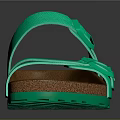 Green Double Strap Sandals With Brown Cork Sole And Comfortable Stylish Design
