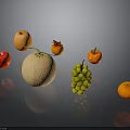 Fresh Colorful Fruit Variety Display With Honeydew Grapes Pomegranates Oranges And Apples