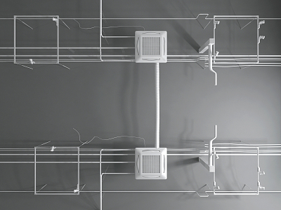 Modern Duct Bare Top Air Conditioning Duct Combination 3d model