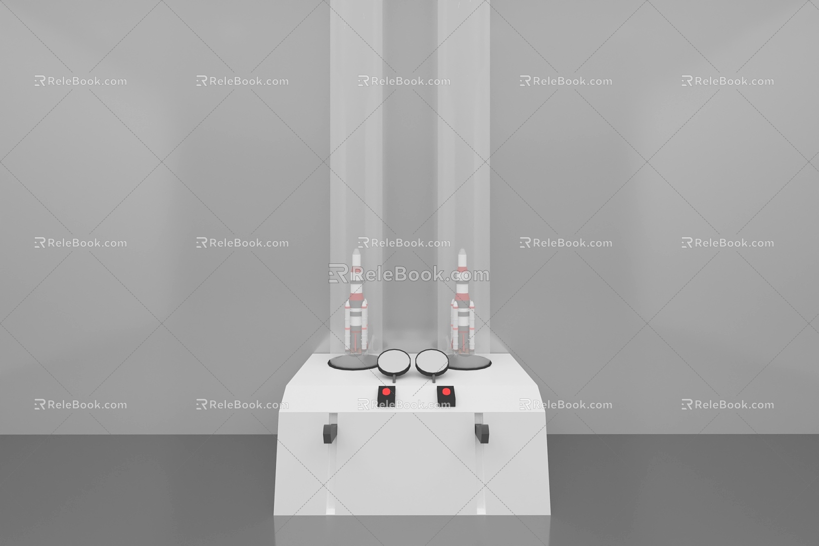 Interactive Science and Technology Exhibition Rocket Launch Simulation 3d model