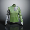Green And Silver Jacket With Stand Collar Long Sleeves Modern Fashion Design