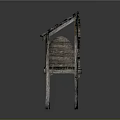 Rustic Wooden Beehive Structure With Sloped Tile Roof Woven Body And Four Legs